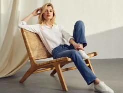 Damen Jeans, Straight Fit, mit hoher Leibhöhe