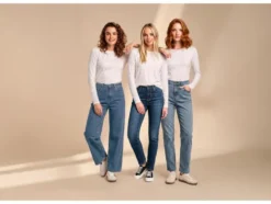Damen Jeans, Wide Leg, hohe Leibhöhe
