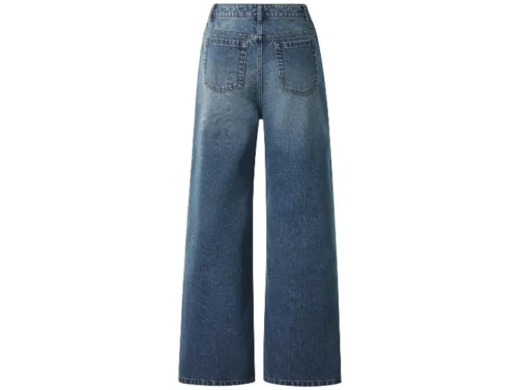 Damen Jeans, Wide Leg, hohe Leibhöhe