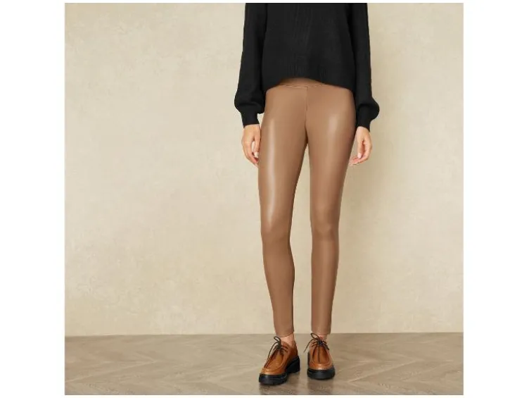 Damen Leggings, in Lederoptik