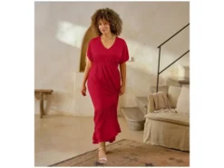 Damen Maxi-Kleid, mit recyceltem Material