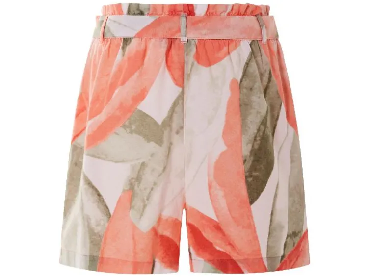 Damen Paperbag-Shorts mit Leinen