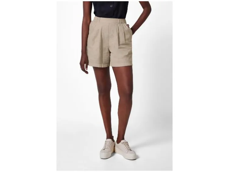 Damen Paperbag-Shorts mit Leinen