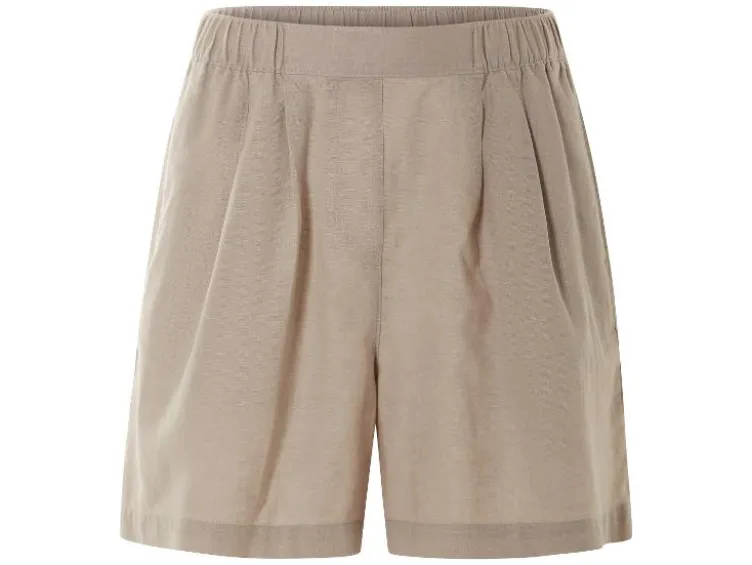 Damen Paperbag-Shorts mit Leinen