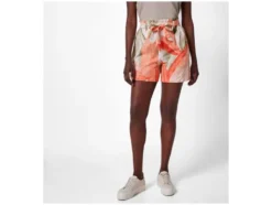 Damen Paperbag-Shorts mit Leinen