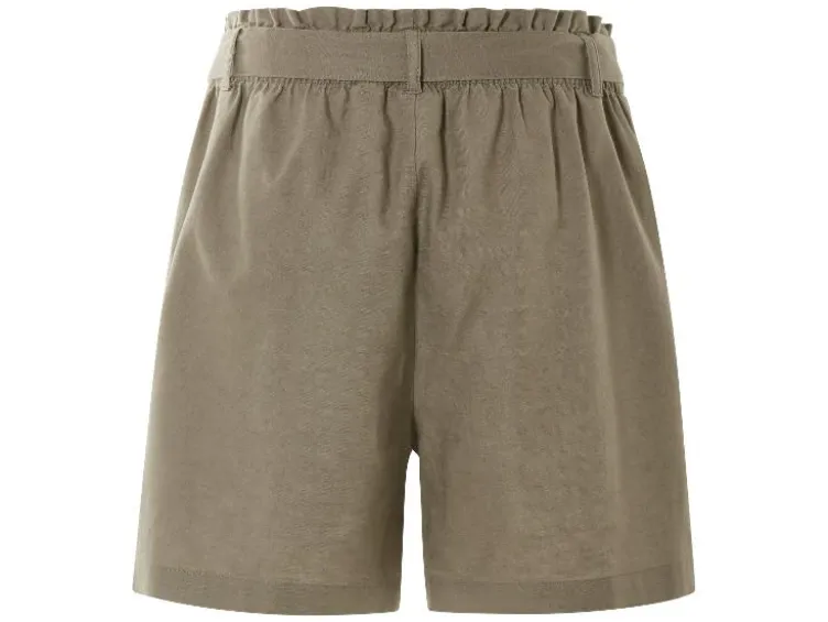 Damen Paperbag-Shorts mit Leinen