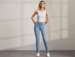 Damen Po-Push-Up Jeans, Super Skinny Fit, normale Leibhöhe
