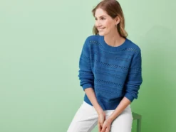 Damen Pullover mit Lochstrick