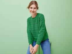 Damen Pullover mit Lochstrick