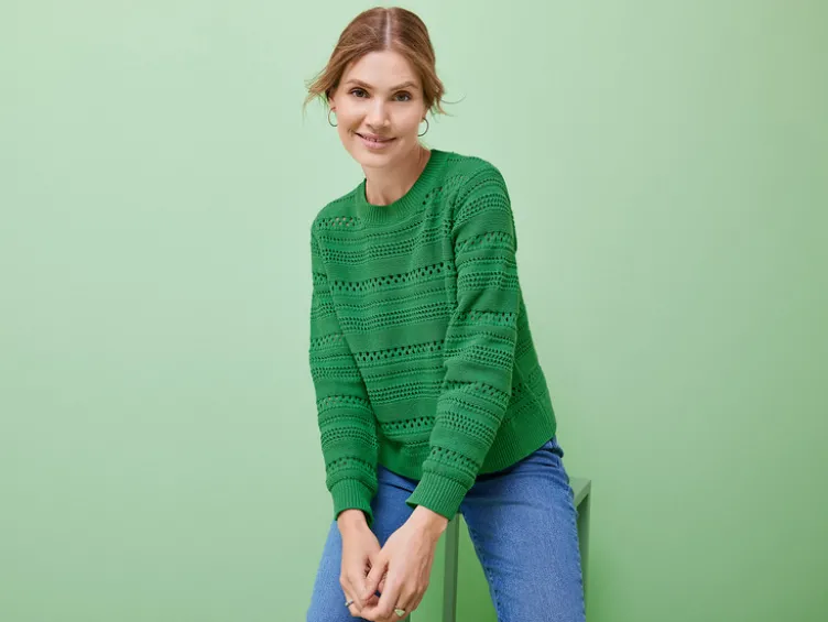 Damen Pullover mit Lochstrick