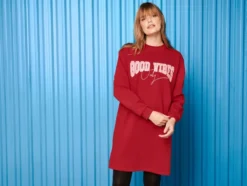 Damen Sweatkleid mit seitlichen Schlitzen