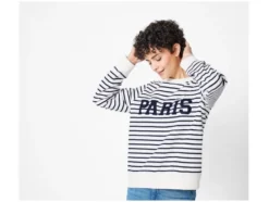 Damen Sweatpullover, mit Frottee-Print