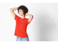 Damen T-Shirt, in modischer Ripp-Qualität