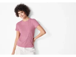 Damen T-Shirt, in modischer Ripp-Qualität
