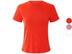 Damen T-Shirt, in modischer Ripp-Qualität