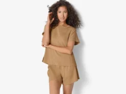 Damen-T-Shirt mit Crinkle-Optik