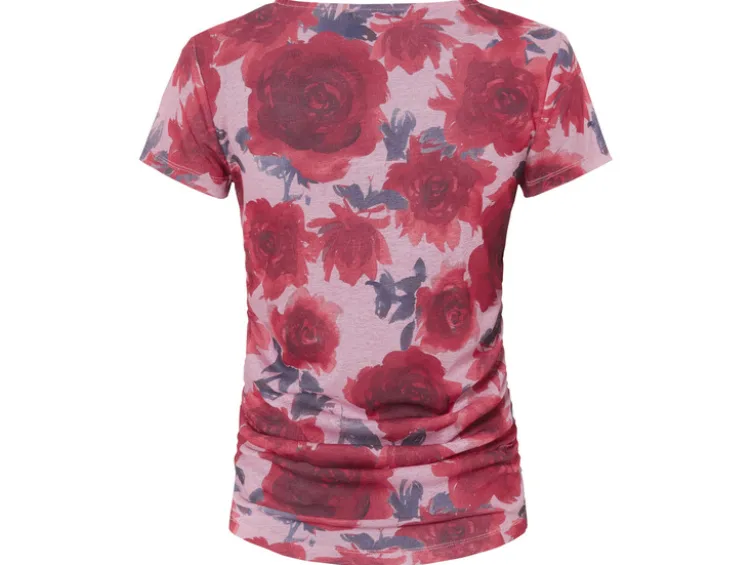 Damen T-Shirt mit seitlicher Raffung