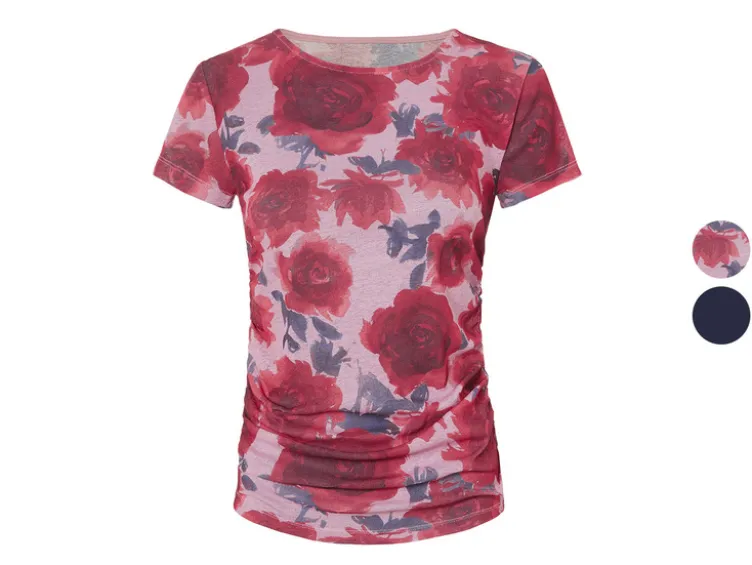 Damen T-Shirt mit seitlicher Raffung