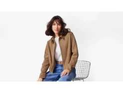Damen Velours-Blouson, mit recyceltem Material