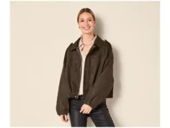 Damen Velours-Bomberjacke