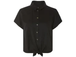 Damen Wickelbluse, überschnittene Schultern