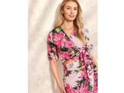 Damen Wickelbluse mit Bindeband in der Taille