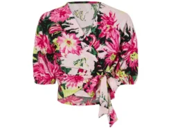 Damen Wickelbluse mit Bindeband in der Taille