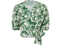 Damen Wickelbluse mit Bindeband in der Taille