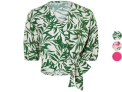 Damen Wickelbluse mit Bindeband in der Taille