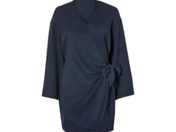 Damen Wickelkleid mit modischer Crinklestruktur