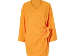 Damen Wickelkleid mit modischer Crinklestruktur