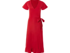 Damen Wickelkleid mit verspielten Volants