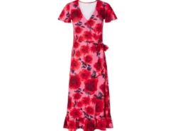 Damen Wickelkleid mit verspielten Volants