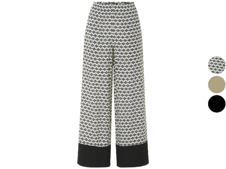 Damen Wide-Leg-Hose, normale Leibhöhe