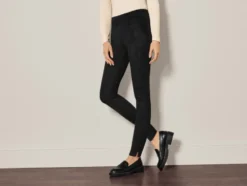 Damen Wildleder-Jeggings, Slim Fit, normale Leibhöhe