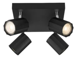 Deckenschienenleuchte / Deckenstrahler, mit 4 neig- und schwenkbaren Spots