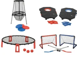 Disc-Golf-Set / Bean-Bag-Spielset / Schmetterball-Set / Street-Hockey-Set