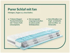 fan 7-Zonen-Doppel-Taschenfederkern-Matratze »DuoSpring Premium«, 27 cm Höhe