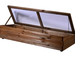 Frühbeet-Aufsatz für Hochbeet, dunkelbraun