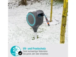 Garten-Schlauchbox »RollUp M«, 20 m Schlauch, um 360° schwenkbar, grau/türkis
