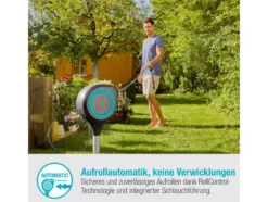 Garten-Schlauchbox »RollUp M«, 20 m Schlauch, um 360° schwenkbar, grau/türkis