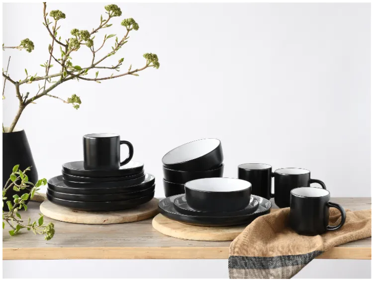 Geschirrset »Nordic Cool Black«, 16-teilig / 12-teilig