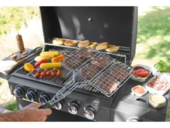 Grillkorb / Zylinderkorb-Set / Fisch-Grillguthalter / Hamburger-Grillguthalter