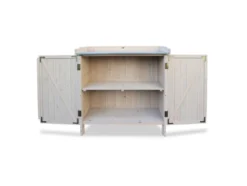 HABAU Gartentisch mit Unterschrank und Arbeitsfläche, 98 x 48 x 95 cm, Holz