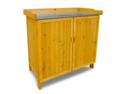 HABAU Gartentisch mit Unterschrank und Arbeitsfläche, 98 x 48 x 95 cm, Holz