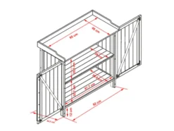 HABAU Gartentisch mit Unterschrank und Arbeitsfläche, 98 x 48 x 95 cm, Holz