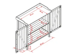 HABAU Gartentisch mit Unterschrank und Arbeitsfläche, 98 x 48 x 95 cm, Holz