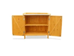 HABAU Gartentisch mit Unterschrank und Arbeitsfläche, 98 x 48 x 95 cm, Holz