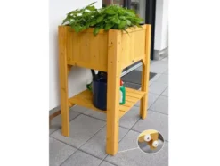 HABAU Hochbeet "Kompakt" mit Ablage, stabile Holzkonstruktrion, inkl. Pflanzfolie