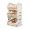 HABAU Holzkiste 3er-Set, 27x38x20 cm, naturbelassen, stapelbar, Kiefer Massivholz